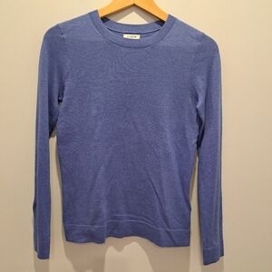 J. Crew Teddie Long Sleeve Blue Crew Neck Classic Preppy Sweater XXS